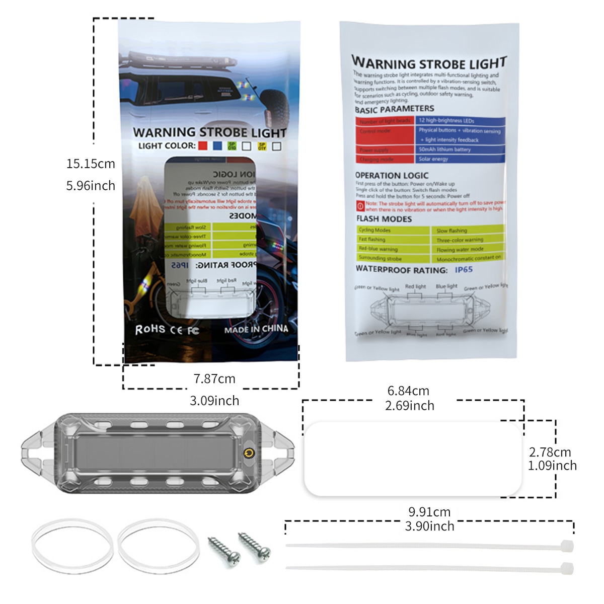 1pc LED senza fili ad energia  - Sos Light Strobe recensione e prezzo